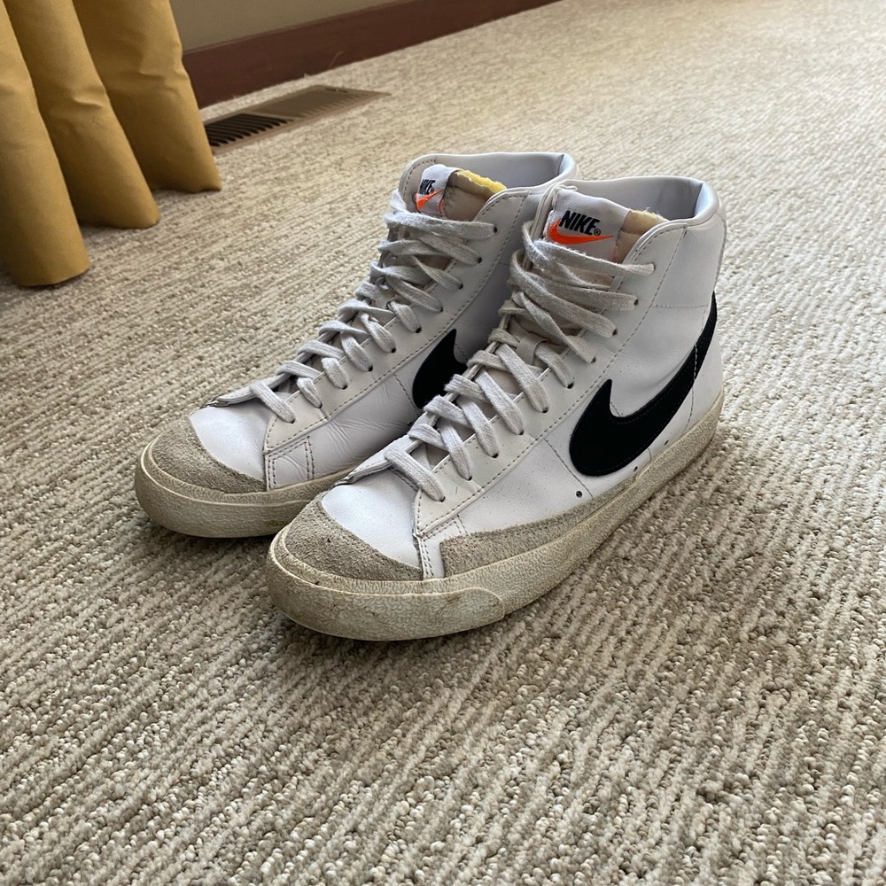 Nike White and Black High-Top Sneakers - Picture 3 of 4